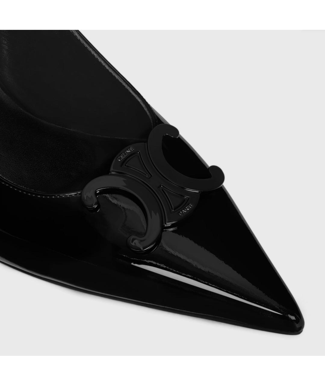 CELINE Черные кроссовки из лакированной кожи, фото 4
