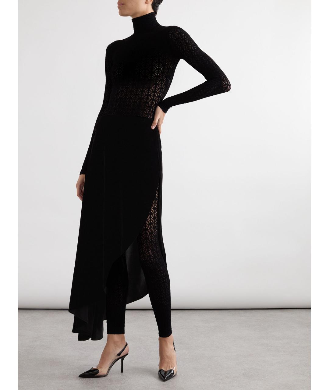 ALAIA Черная вискозная юбка миди, фото 3