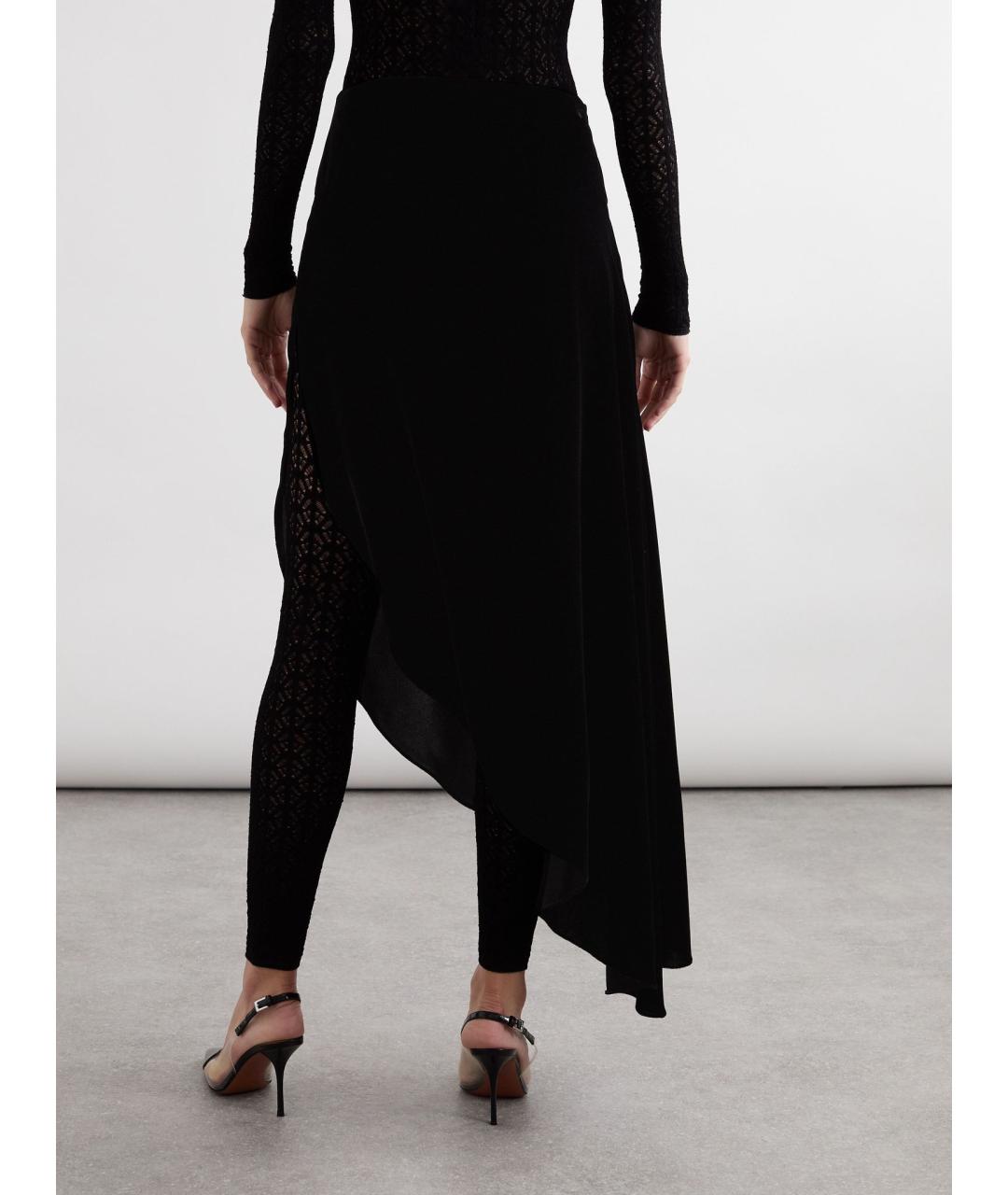 ALAIA Черная вискозная юбка миди, фото 4