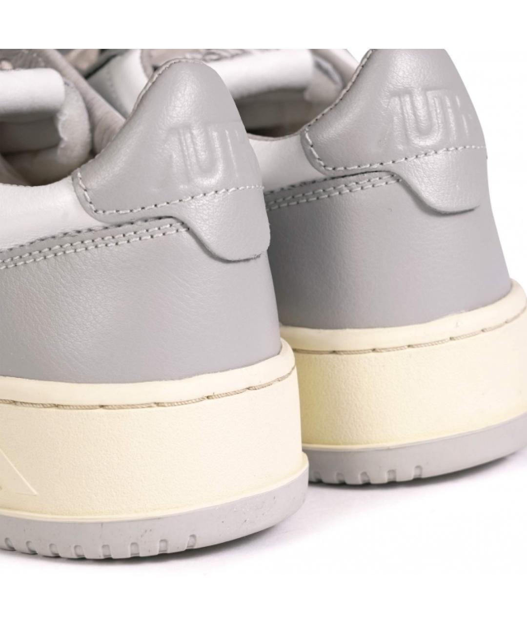 AUTRY Серые кожаные низкие кроссовки / кеды, фото 3