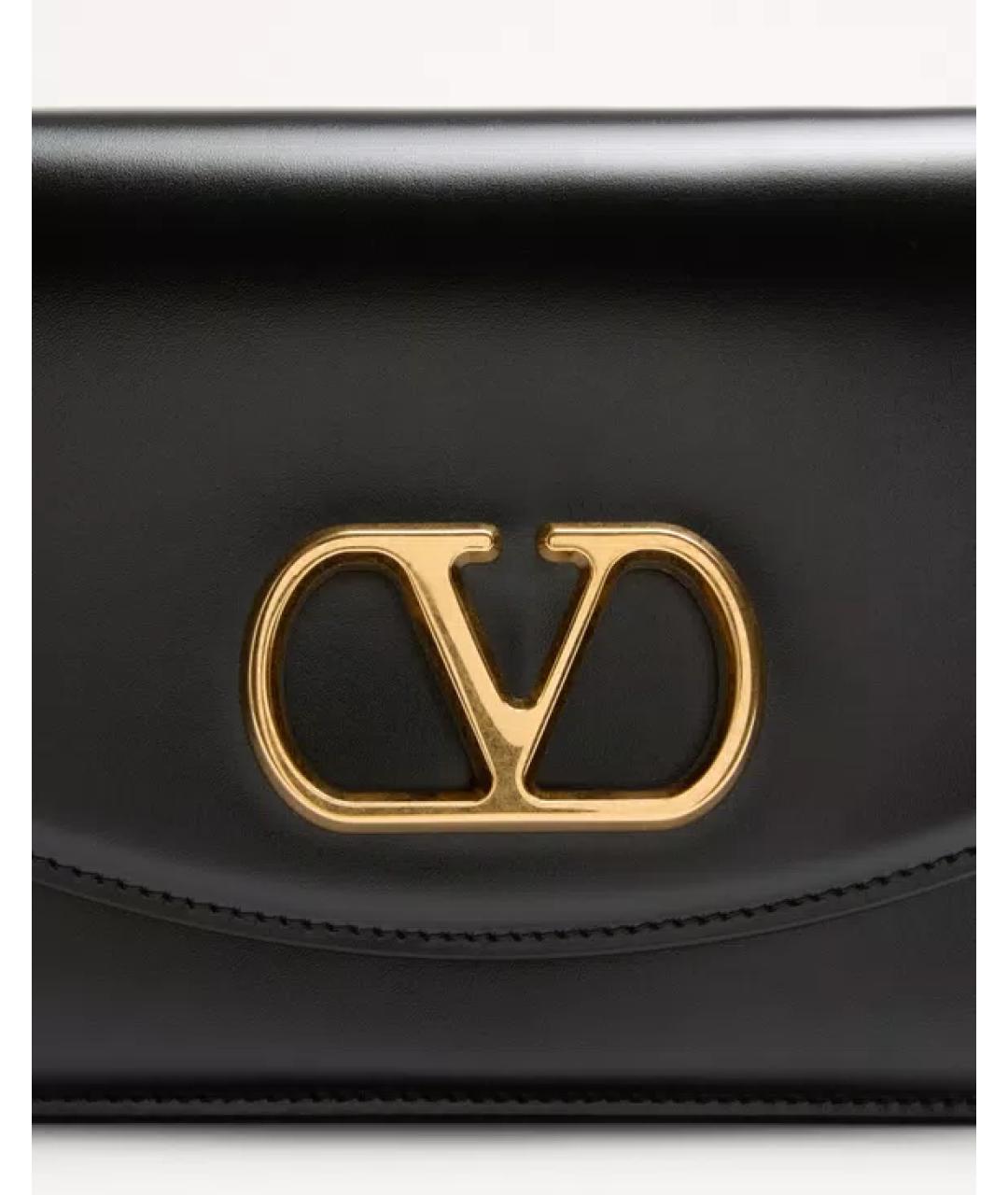 VALENTINO Черная кожаная сумка через плечо, фото 7