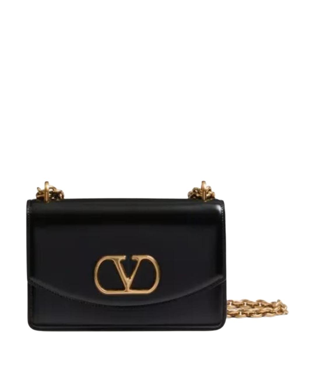 VALENTINO Черная кожаная сумка через плечо, фото 1