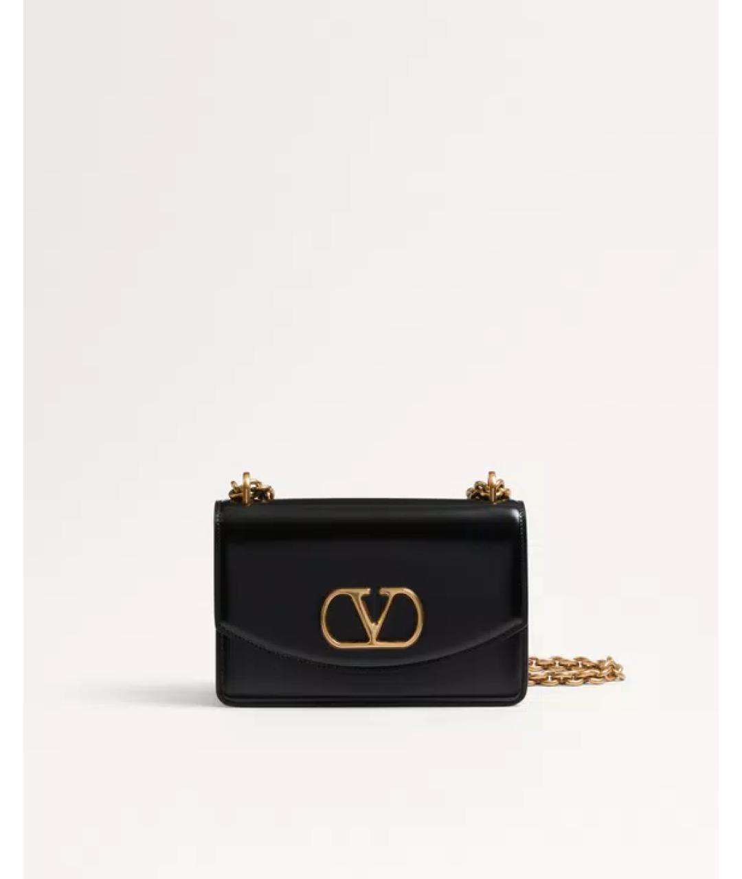 VALENTINO Черная кожаная сумка через плечо, фото 8