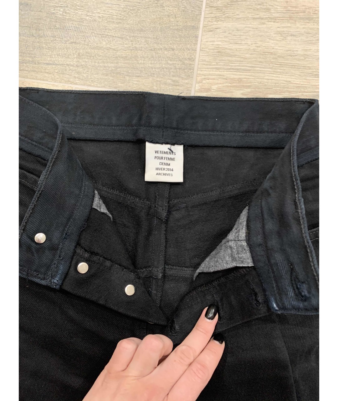 VETEMENTS Черные хлопковые прямые джинсы, фото 3