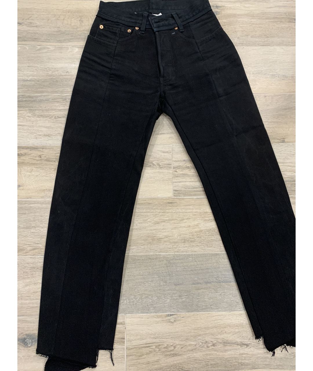 VETEMENTS Черные хлопковые прямые джинсы, фото 6