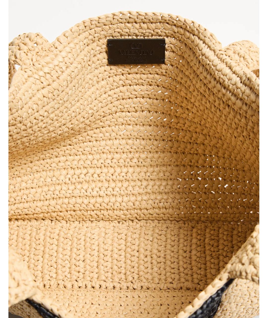 VALENTINO Бежевая пелетеная сумка тоут, фото 5