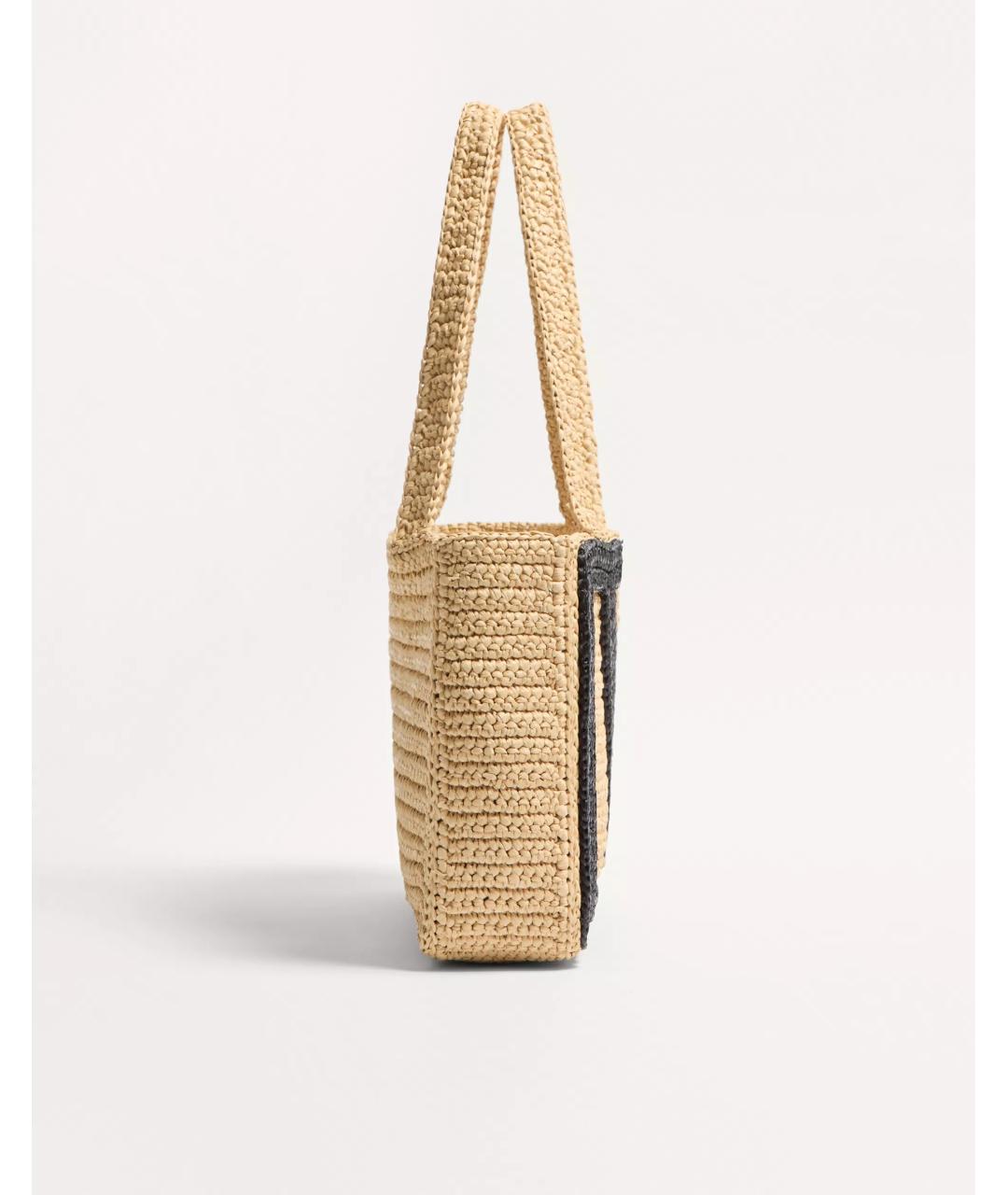 VALENTINO Бежевая пелетеная сумка тоут, фото 3