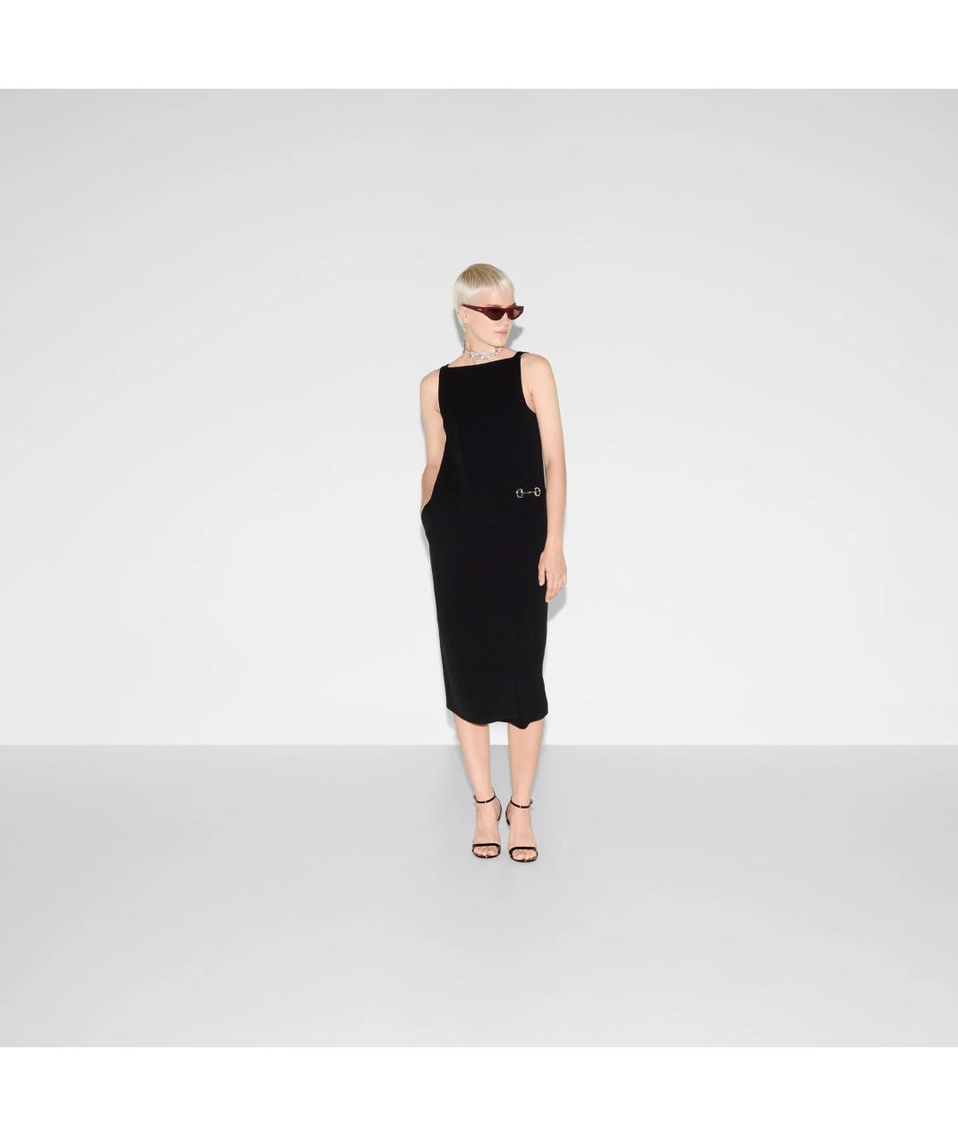 GUCCI Черное вискозное повседневное платье, фото 2