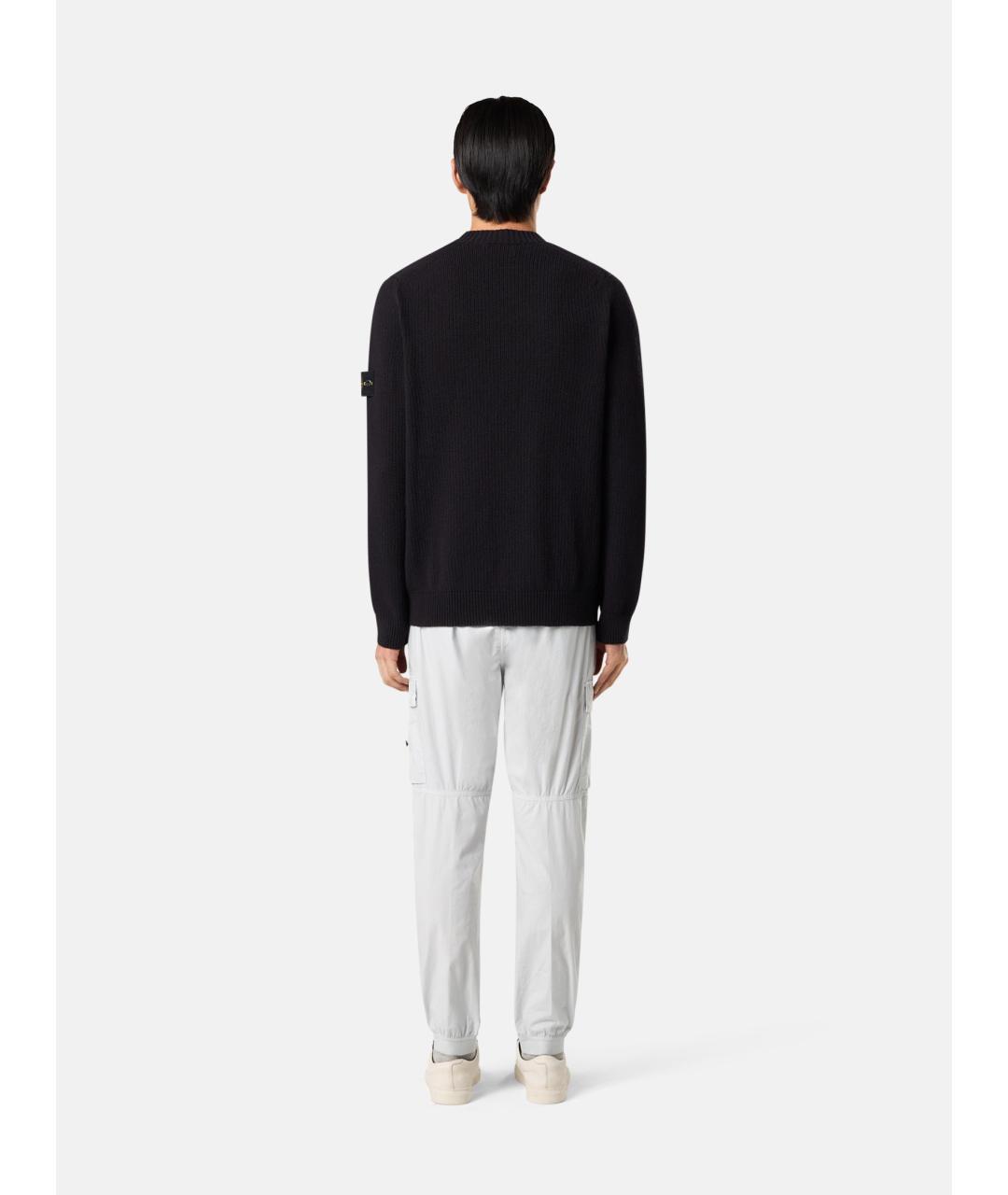 STONE ISLAND Темно-синий хлопковый джемпер / свитер, фото 5