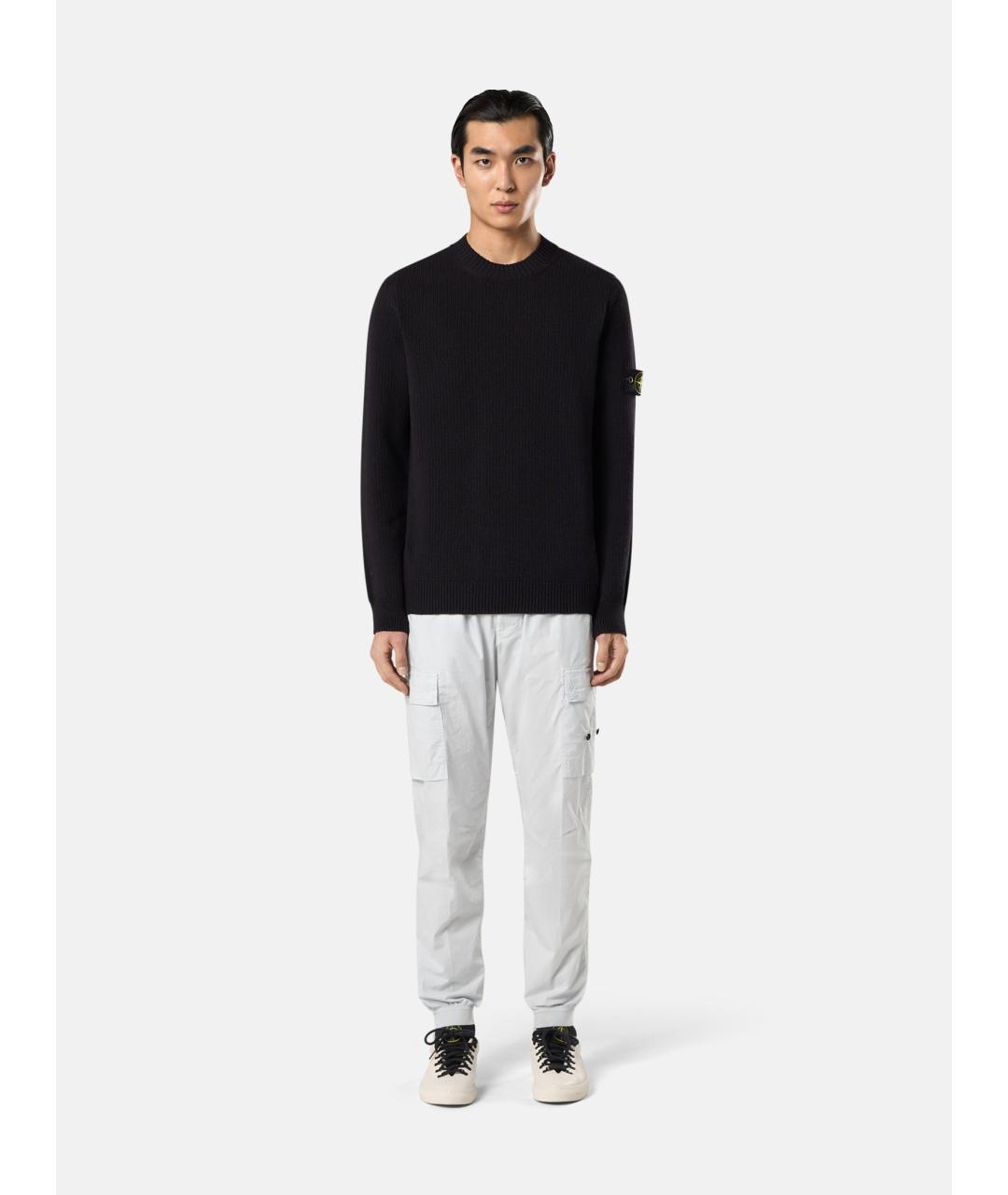 STONE ISLAND Темно-синий хлопковый джемпер / свитер, фото 2