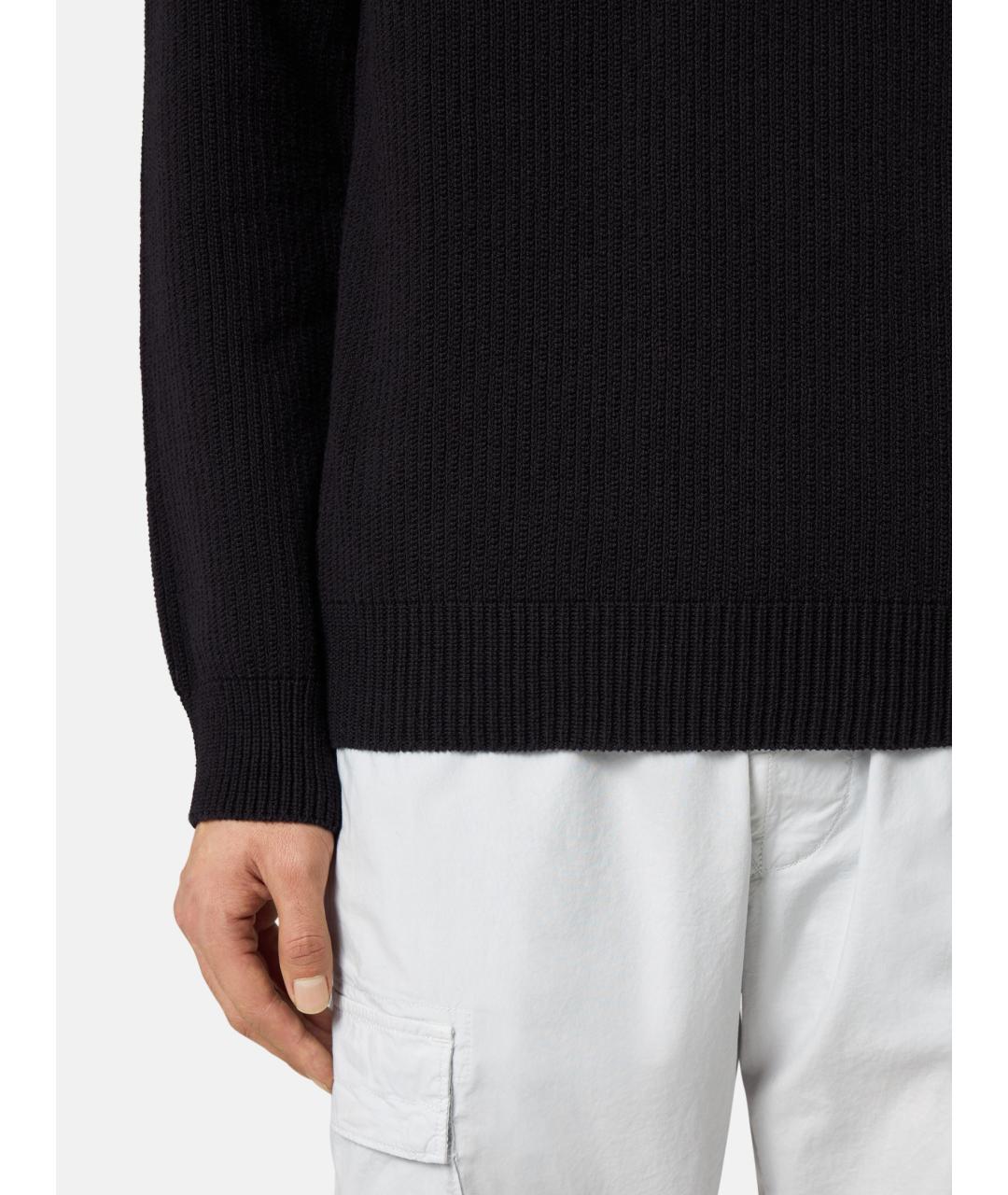 STONE ISLAND Темно-синий хлопковый джемпер / свитер, фото 4