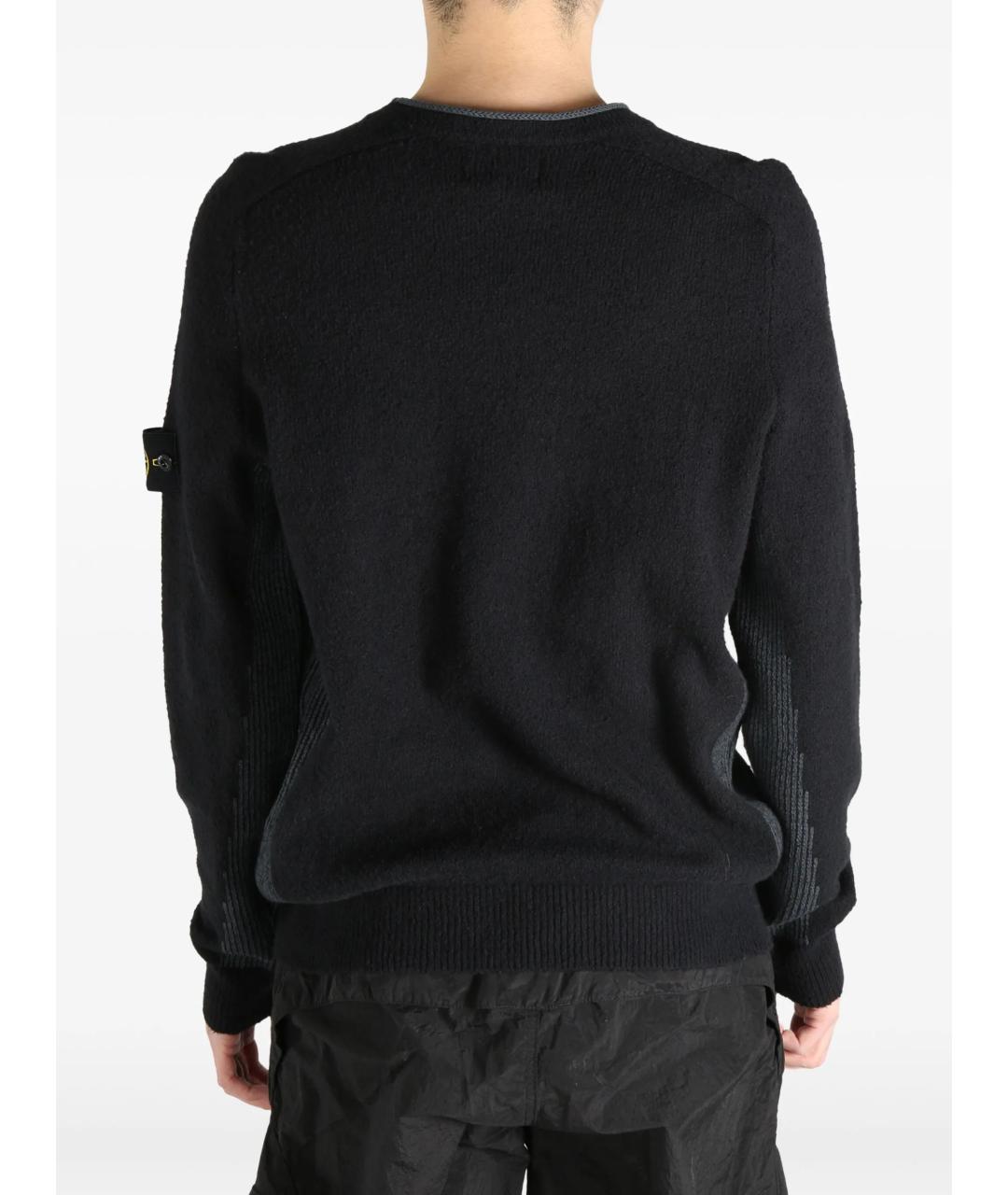 STONE ISLAND Черный хлопковый джемпер / свитер, фото 3