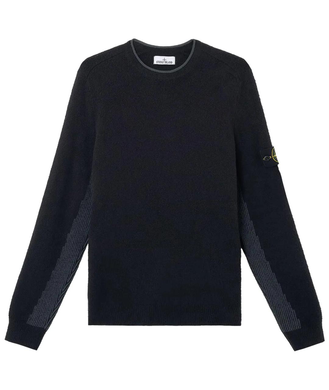 STONE ISLAND Черный хлопковый джемпер / свитер, фото 1