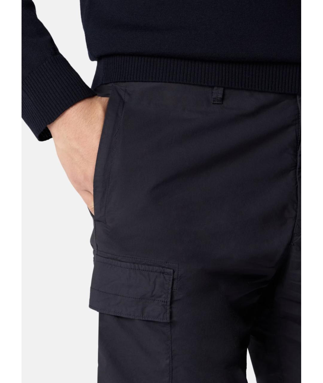 STONE ISLAND Темно-синие хлопко-эластановые шорты, фото 4