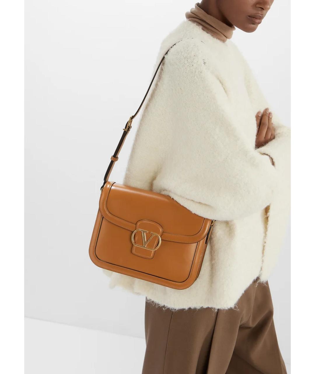 VALENTINO Коричневая кожаная сумка через плечо, фото 2