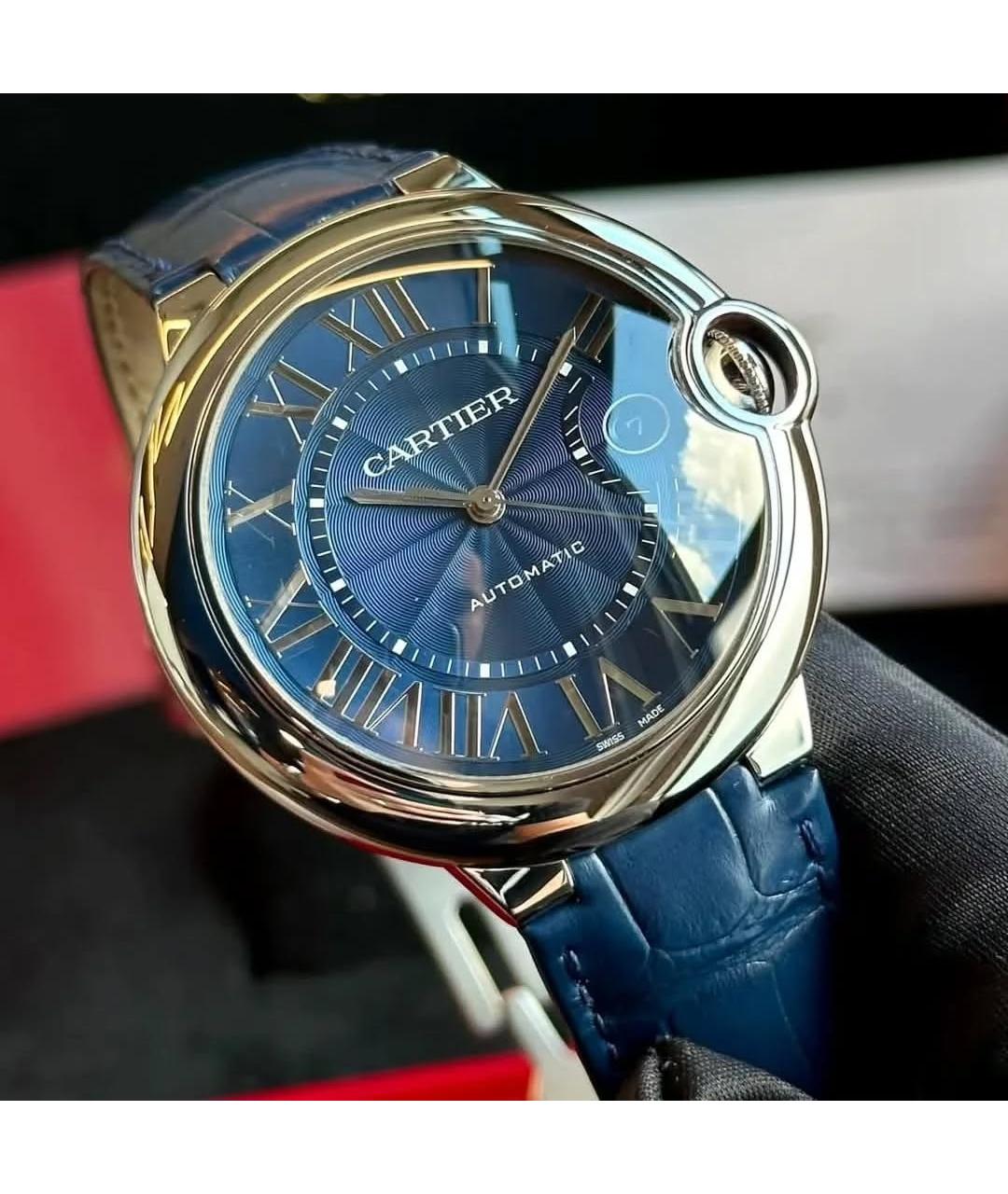 CARTIER Синие металлические часы, фото 4