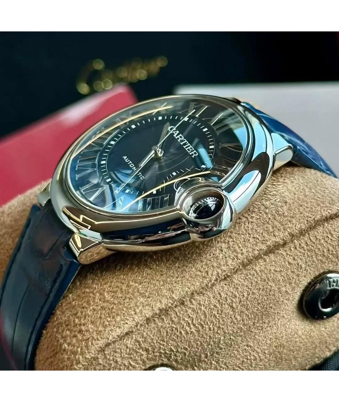 CARTIER Синие металлические часы, фото 3