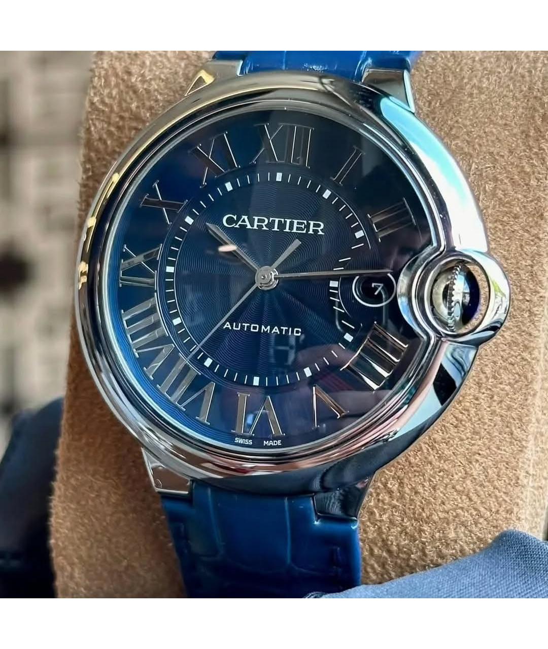 CARTIER Синие металлические часы, фото 2