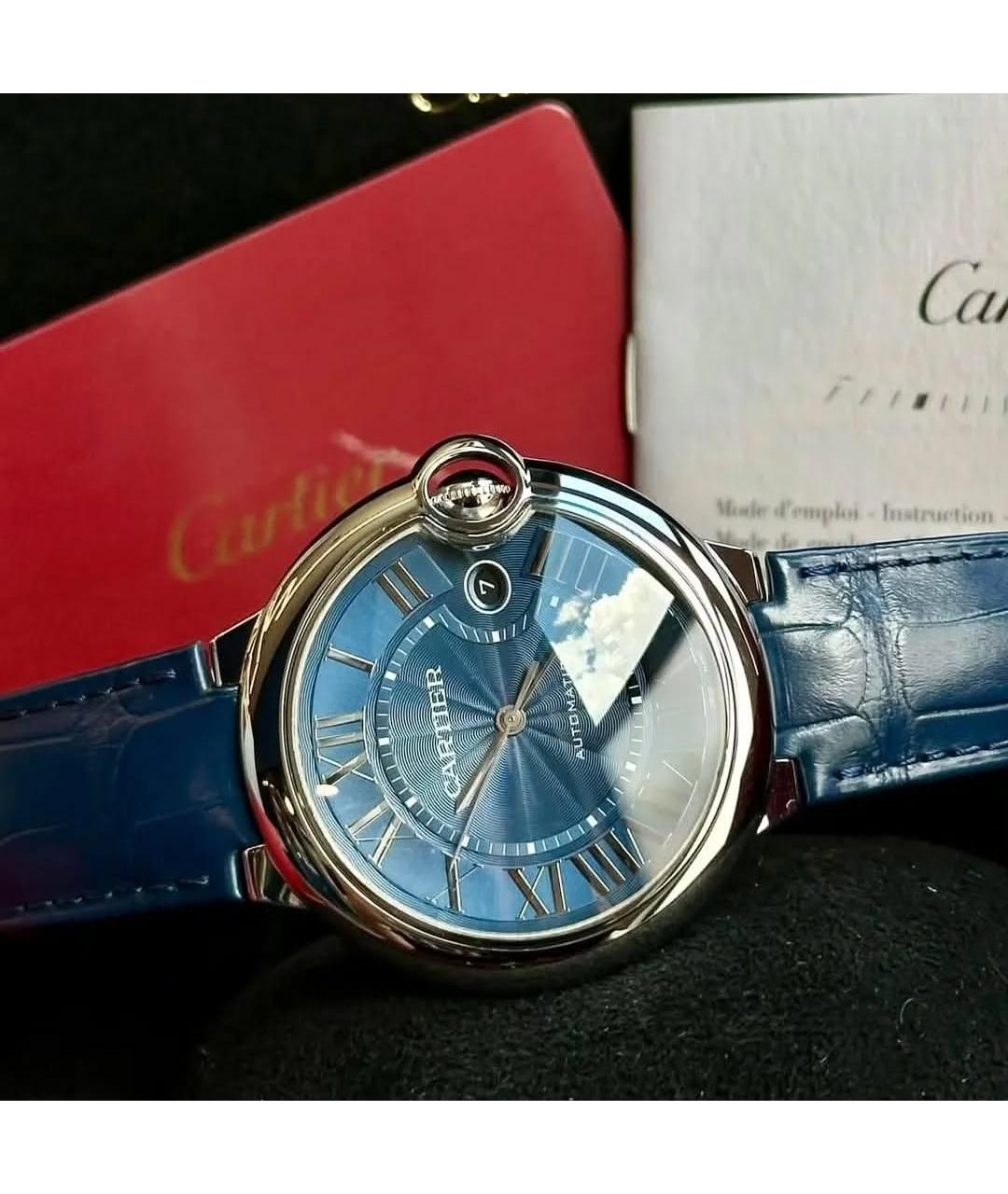 CARTIER Синие металлические часы, фото 5