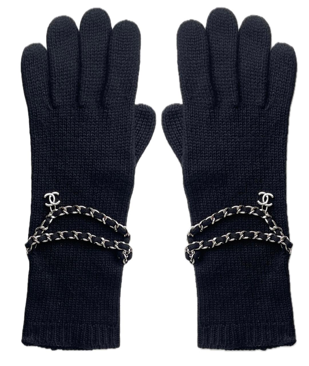CHANEL Черные кашемировые перчатки, фото 1