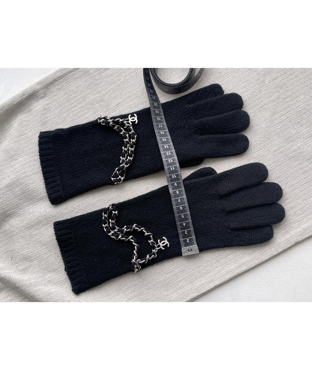 CHANEL Черные кашемировые перчатки, фото 6