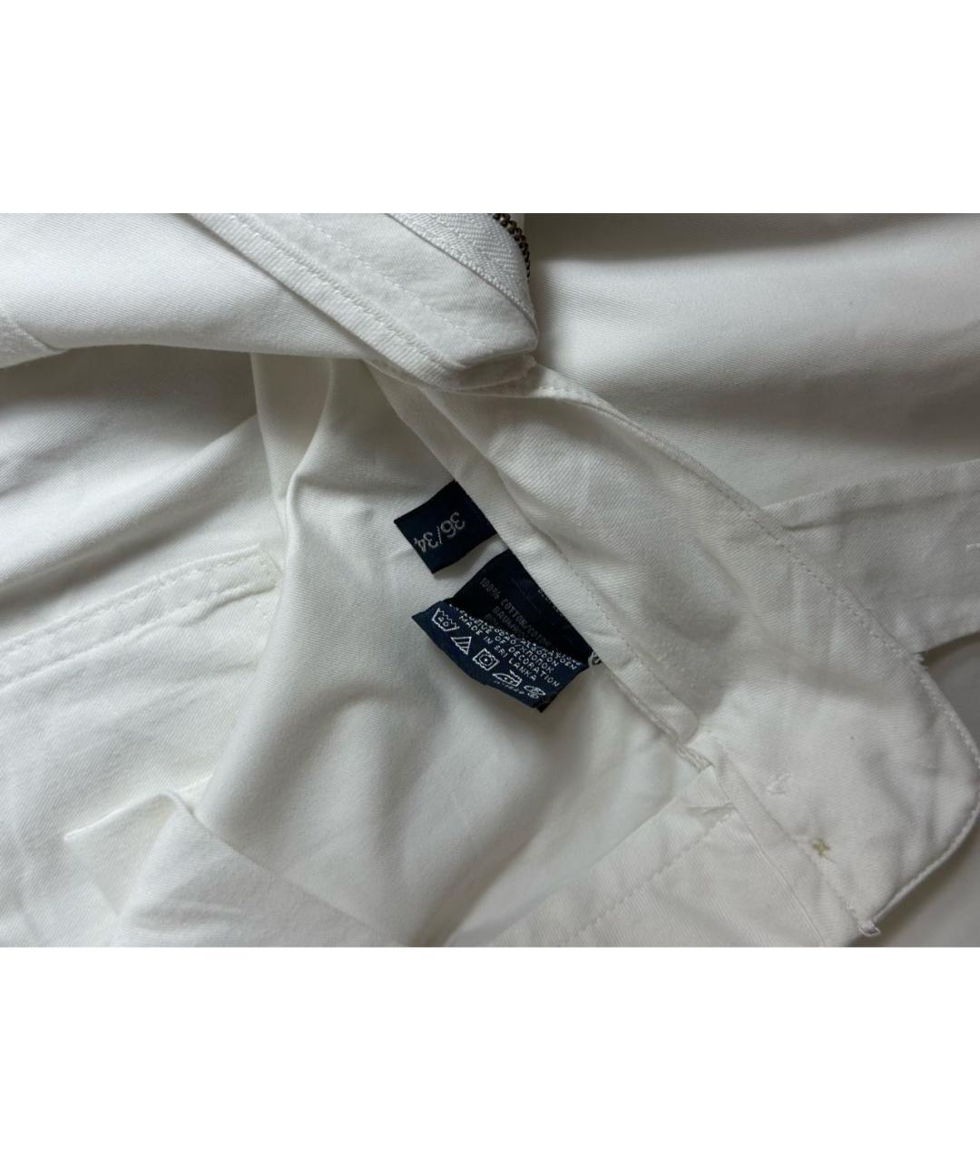 POLO RALPH LAUREN Белые хлопковые брюки чинос, фото 5