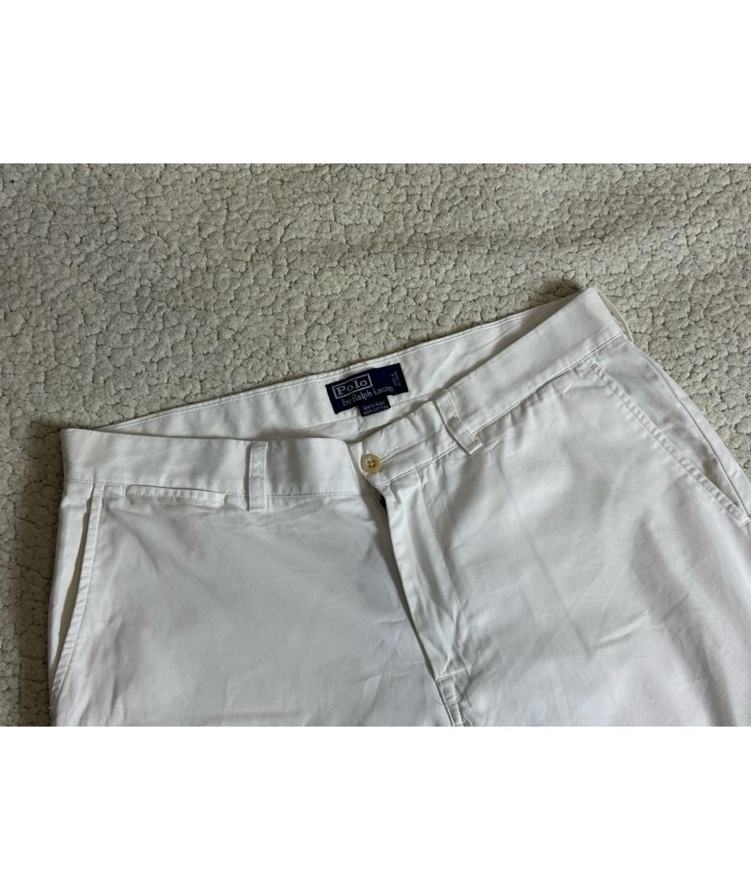 POLO RALPH LAUREN Белые хлопковые брюки чинос, фото 2