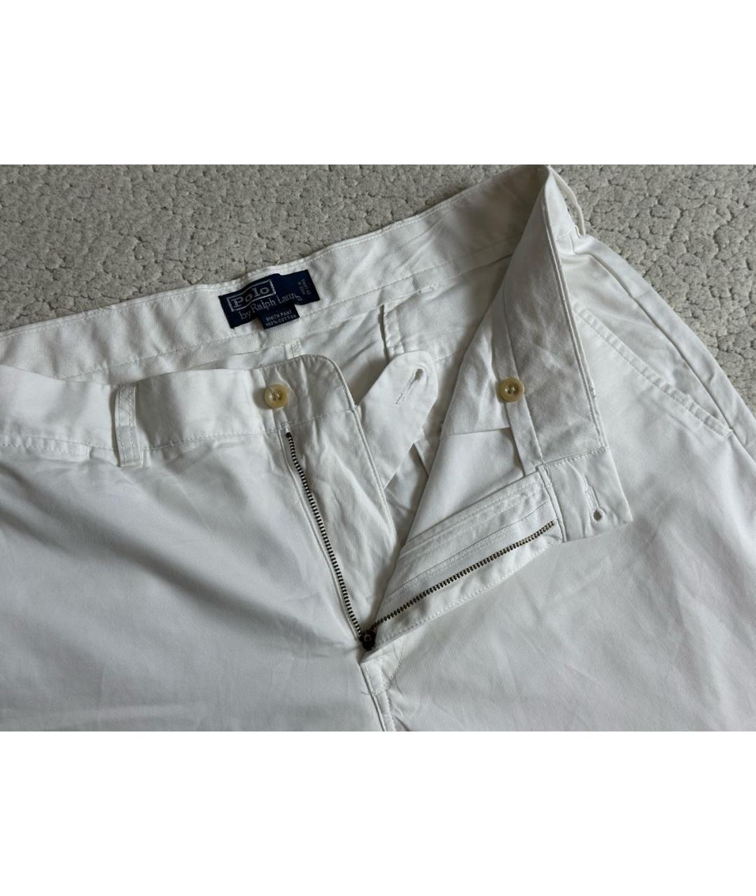 POLO RALPH LAUREN Белые хлопковые брюки чинос, фото 4