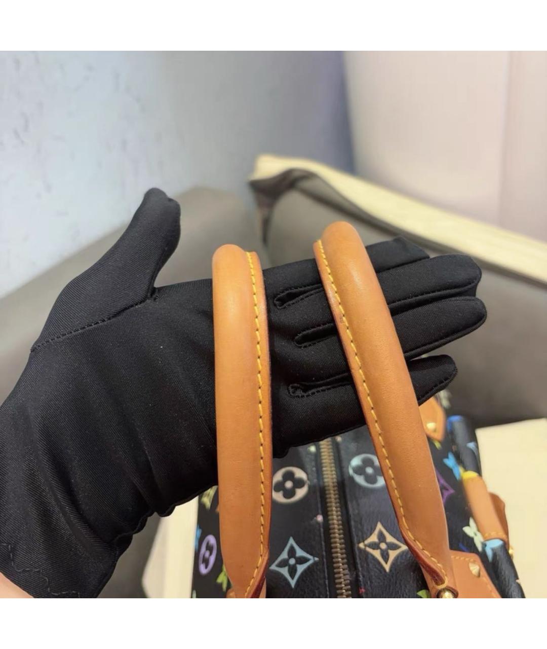 LOUIS VUITTON Черная кожаная сумка с короткими ручками, фото 3