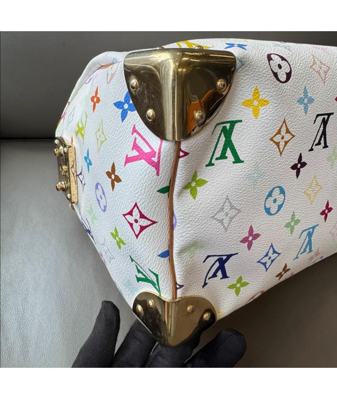 LOUIS VUITTON Белая кожаная сумка с короткими ручками, фото 5