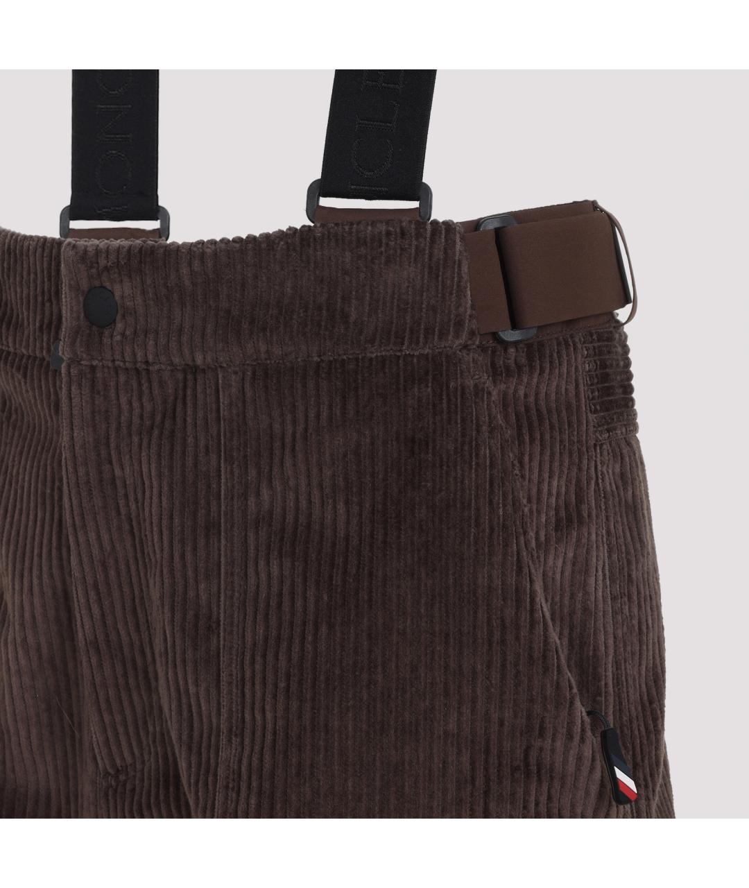 MONCLER GRENOBLE Коричневые хлопковые повседневные брюки, фото 3