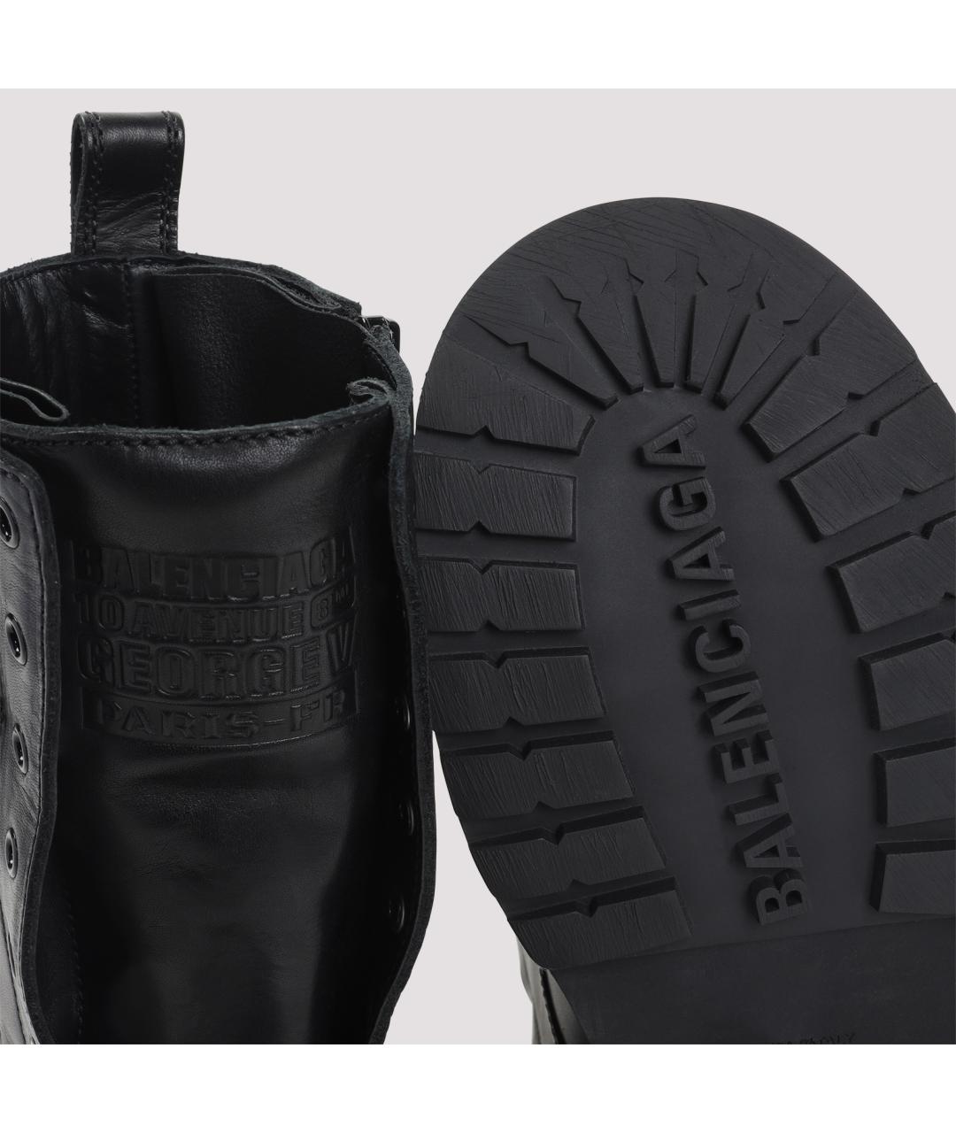 BALENCIAGA Черные кожаные низкие ботинки, фото 4