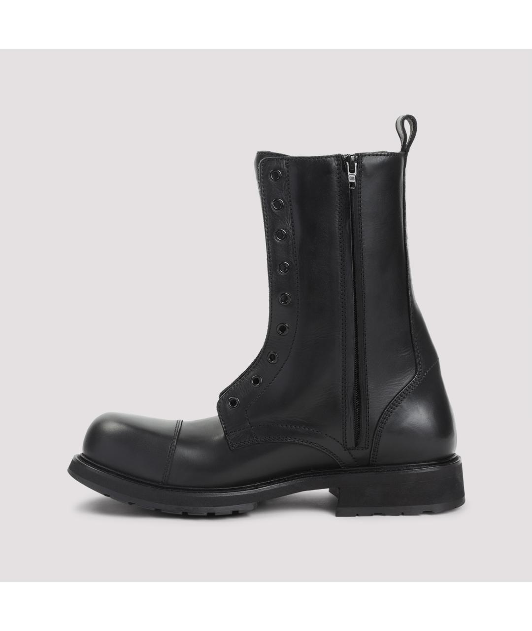 BALENCIAGA Черные кожаные низкие ботинки, фото 2