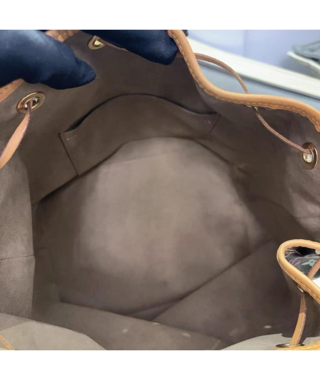 LOUIS VUITTON Черная кожаная сумка тоут, фото 8