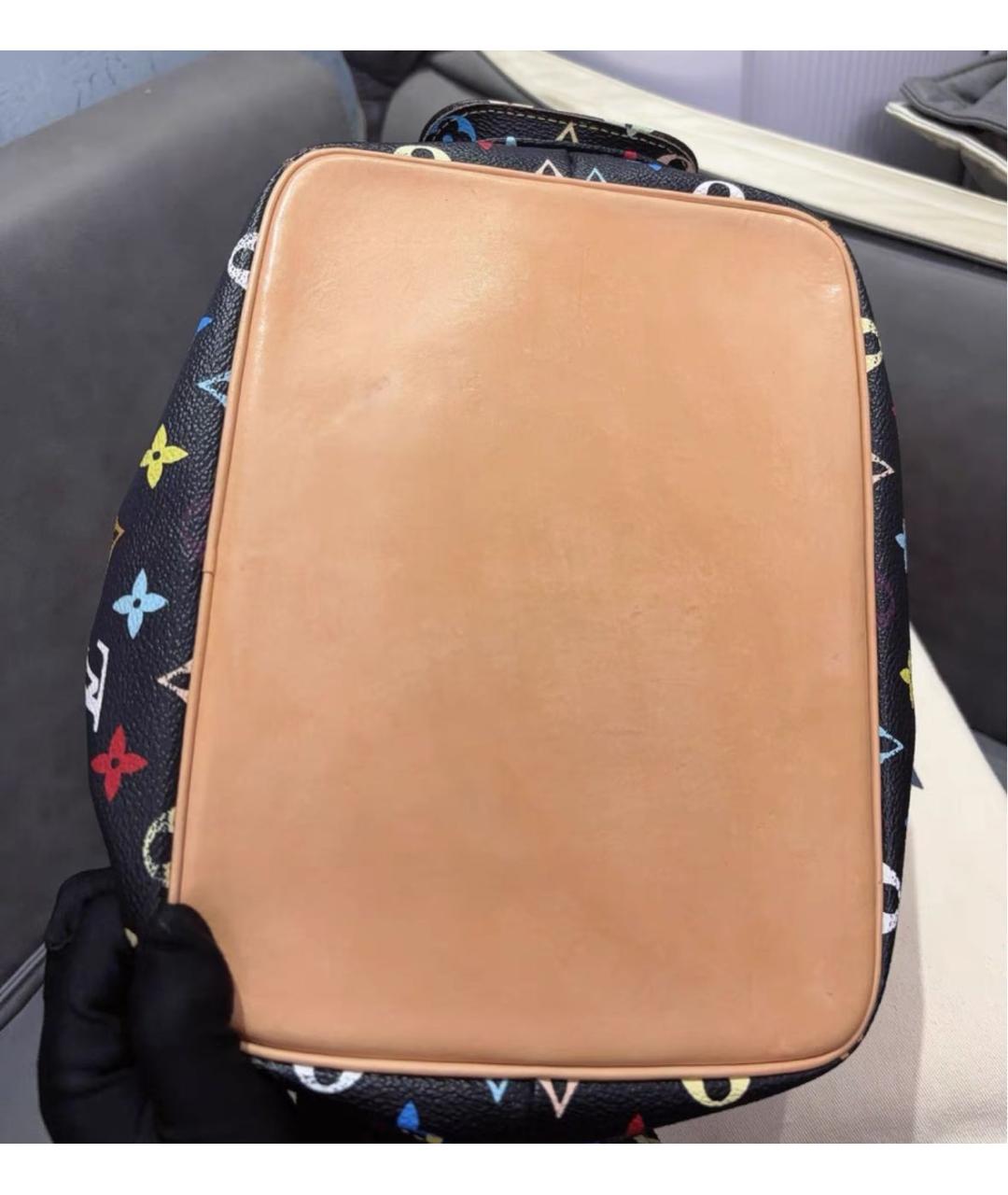 LOUIS VUITTON Черная кожаная сумка тоут, фото 7
