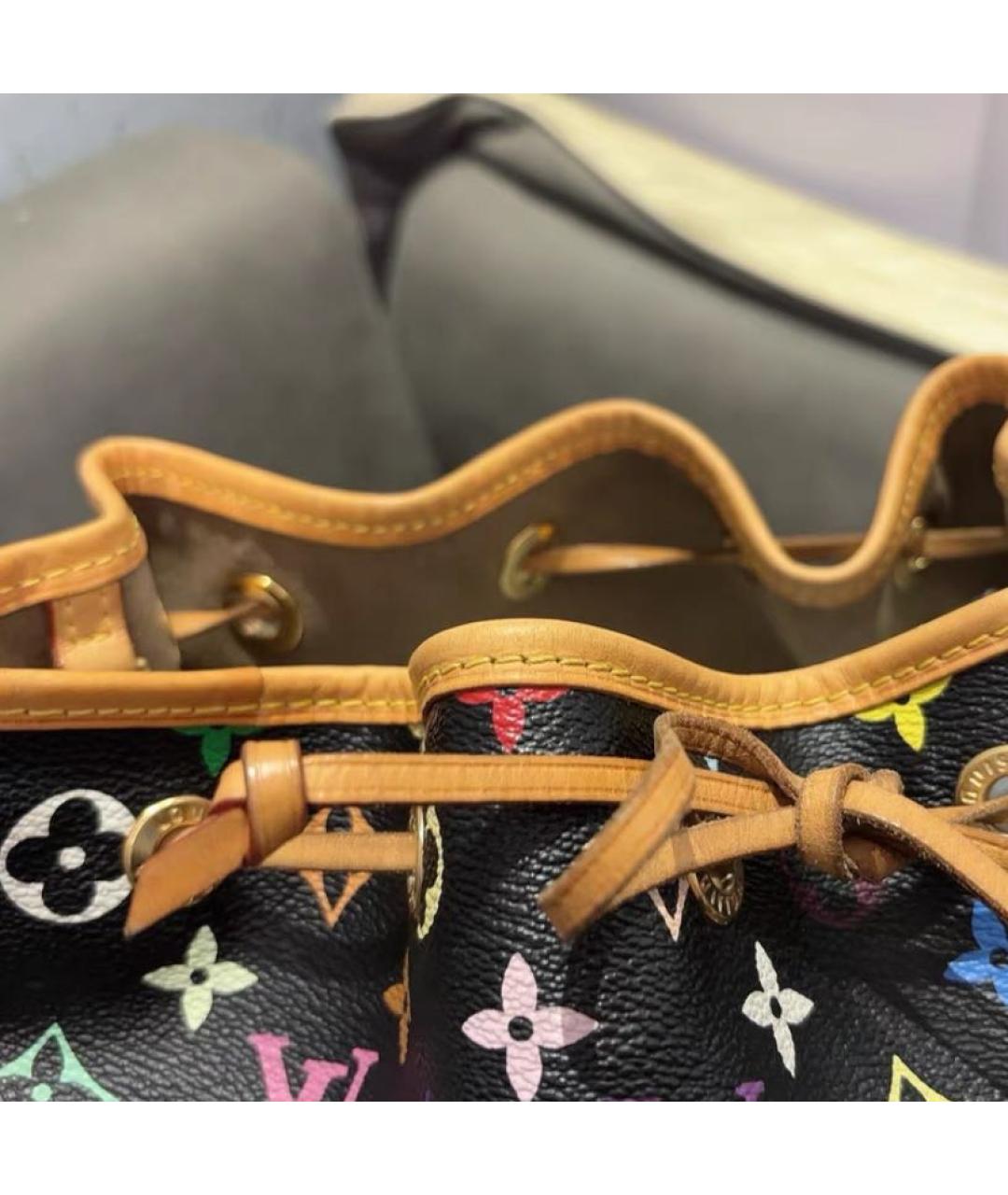 LOUIS VUITTON Черная кожаная сумка тоут, фото 5