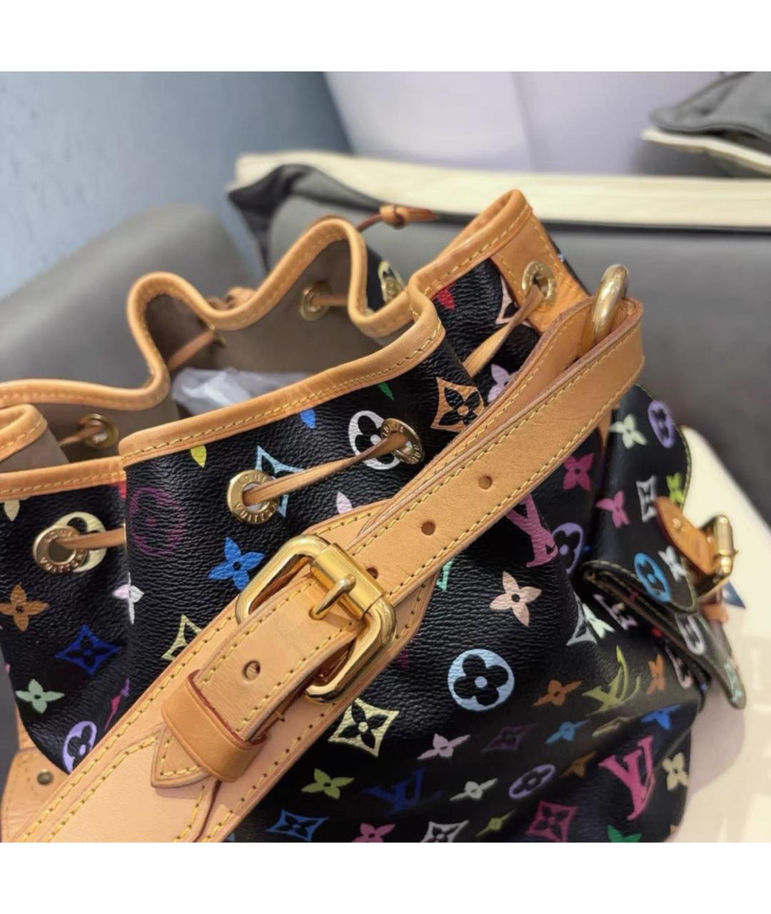 LOUIS VUITTON Черная кожаная сумка тоут, фото 6