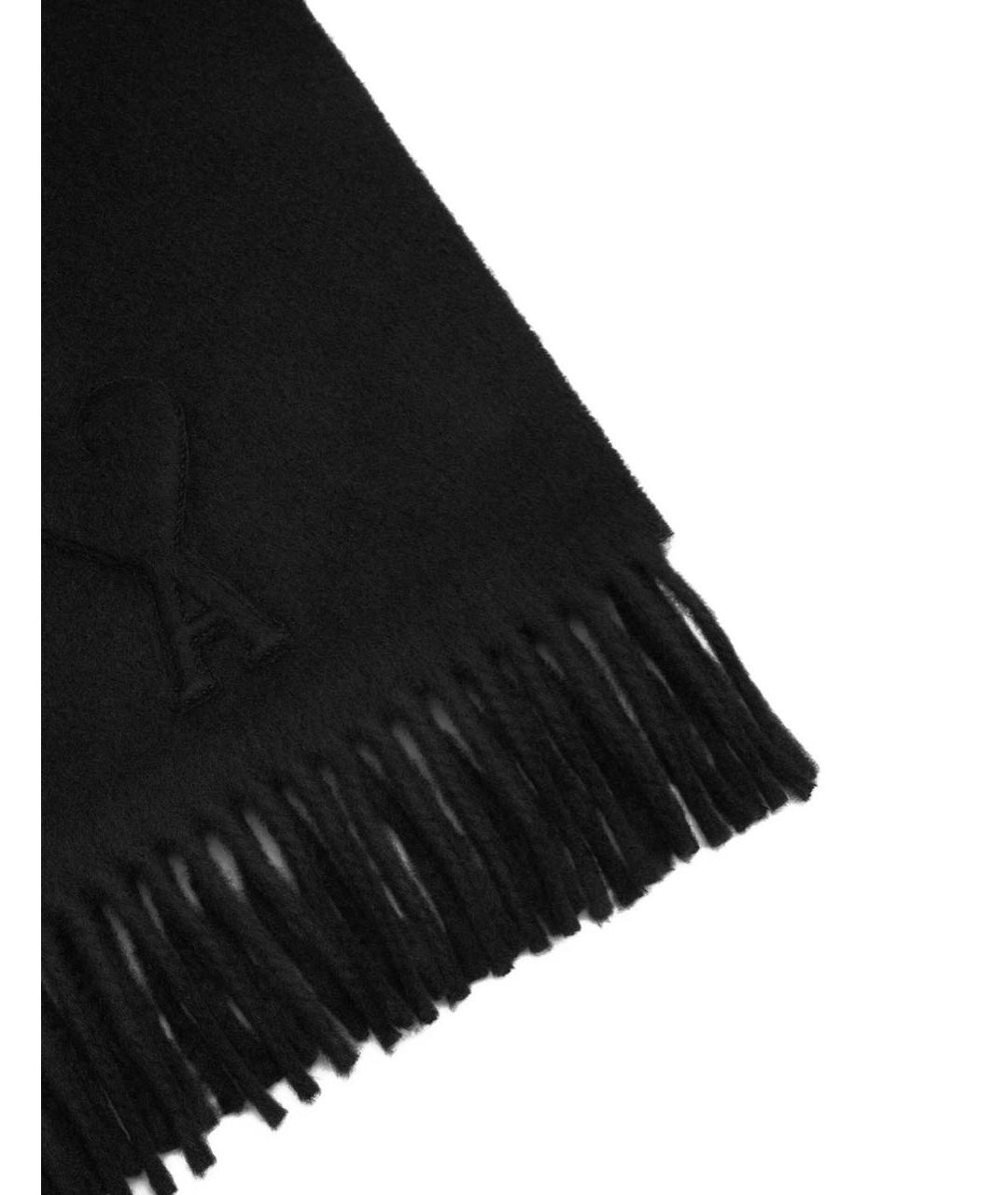Ami Paris Черный шерстяной шарф, фото 2