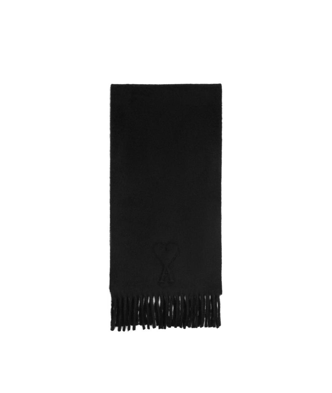 Ami Paris Черный шерстяной шарф, фото 1
