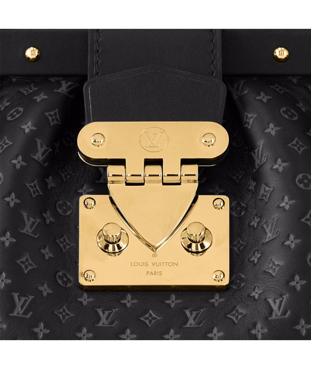 LOUIS VUITTON Черная кожаная сумка через плечо, фото 6