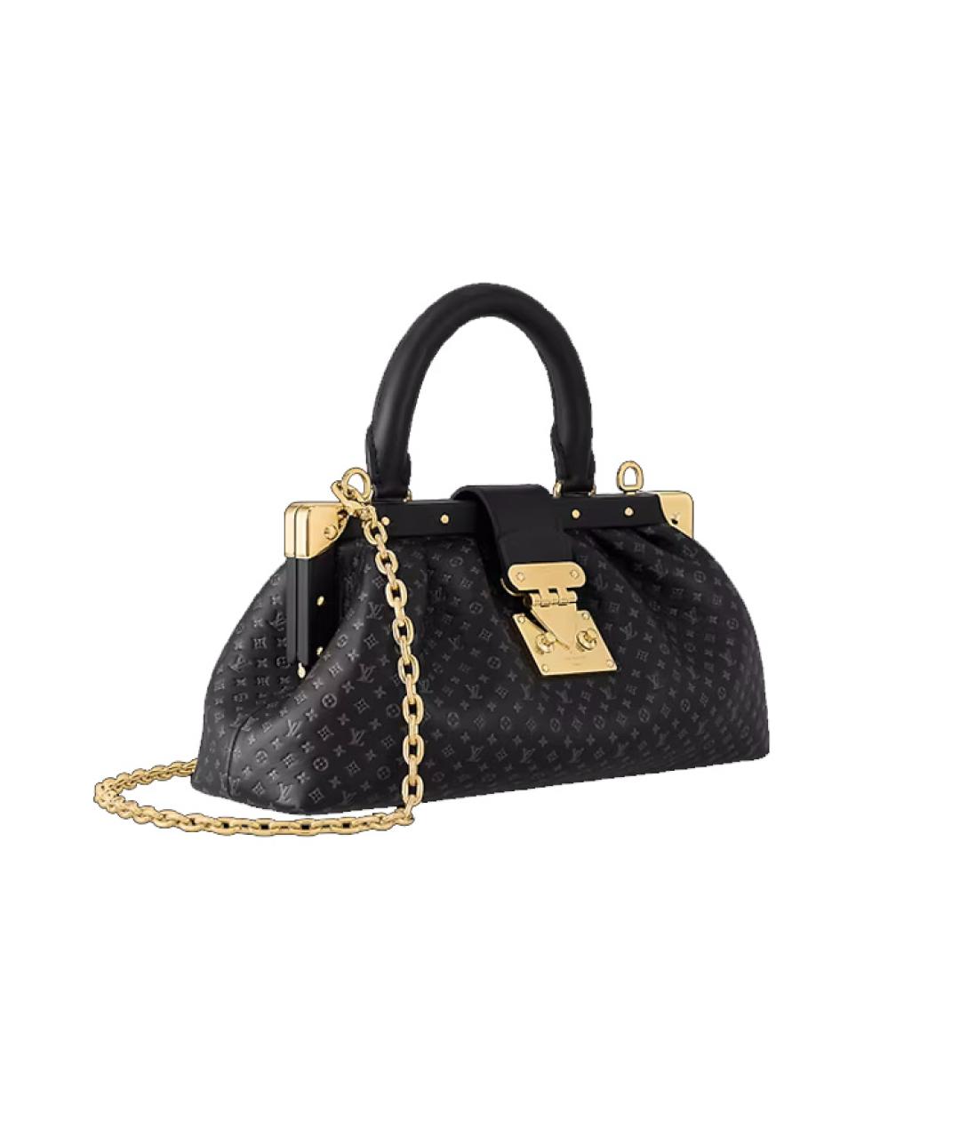 LOUIS VUITTON Черная кожаная сумка через плечо, фото 2