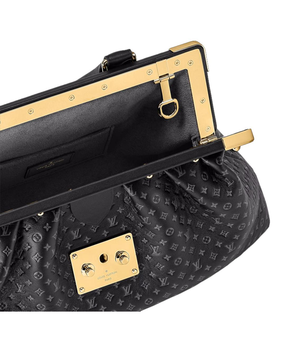 LOUIS VUITTON Черная кожаная сумка через плечо, фото 5