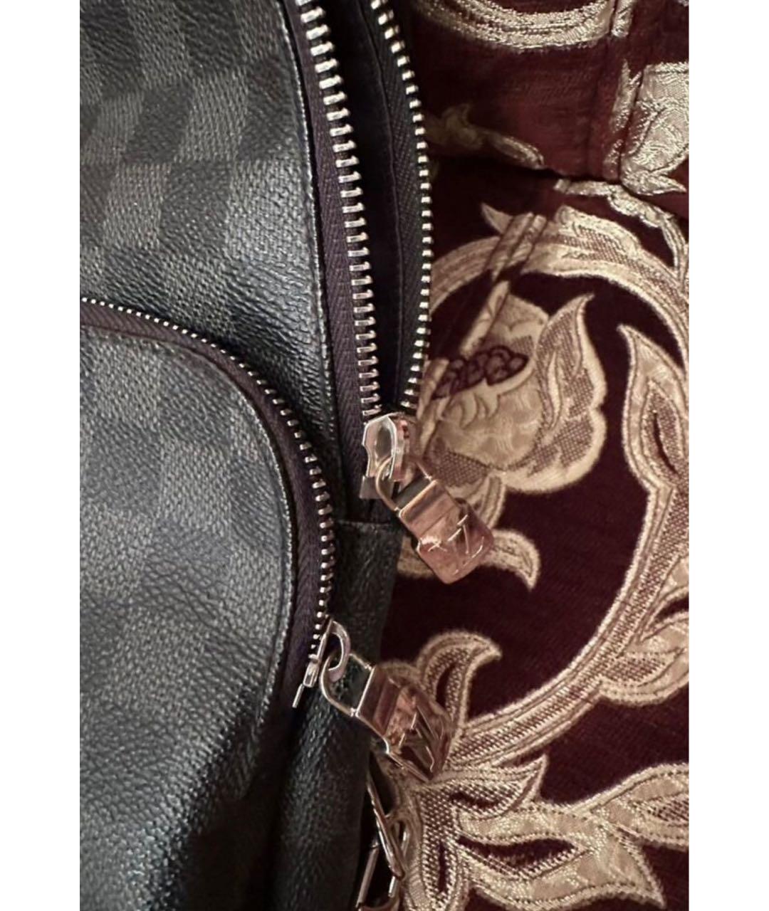 LOUIS VUITTON Черная кожаная сумка на плечо, фото 6