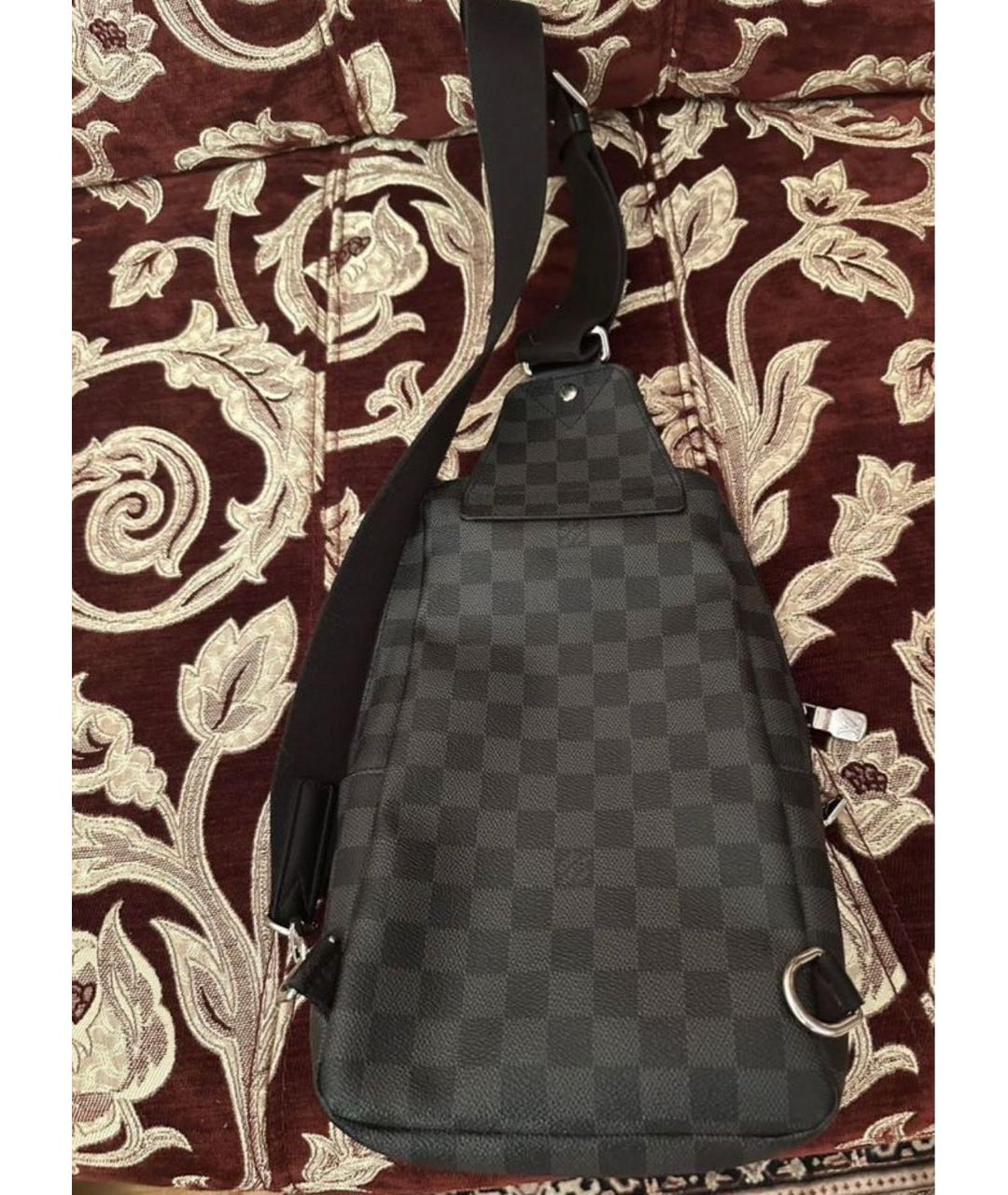 LOUIS VUITTON Черная кожаная сумка на плечо, фото 2