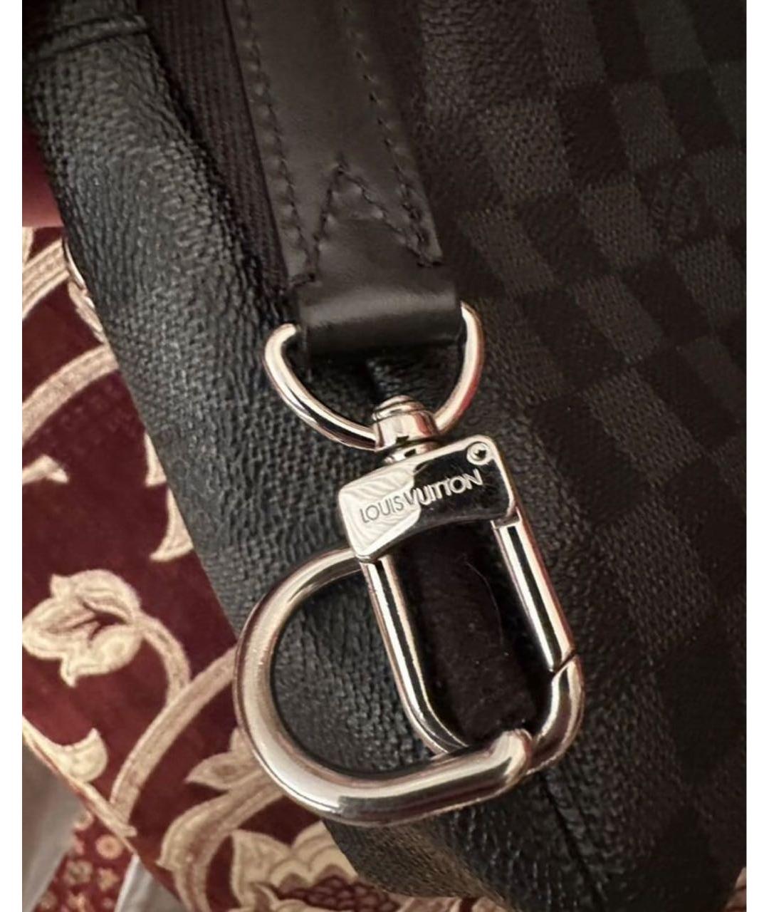 LOUIS VUITTON Черная кожаная сумка на плечо, фото 7