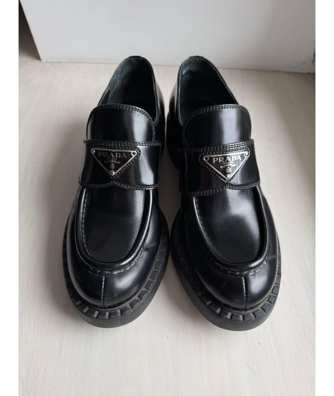 PRADA Черные кожаные лоферы, фото 2