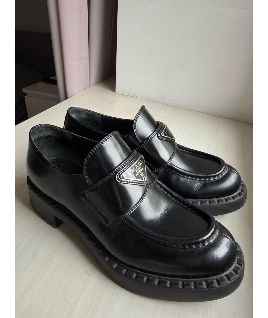 PRADA Черные кожаные лоферы, фото 5