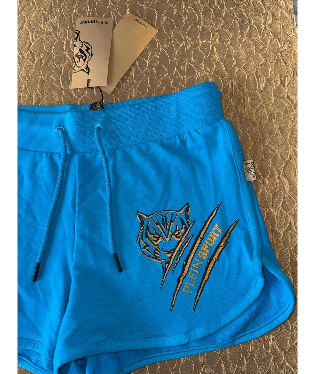 PHILIPP PLEIN Голубые хлопковые шорты, фото 4