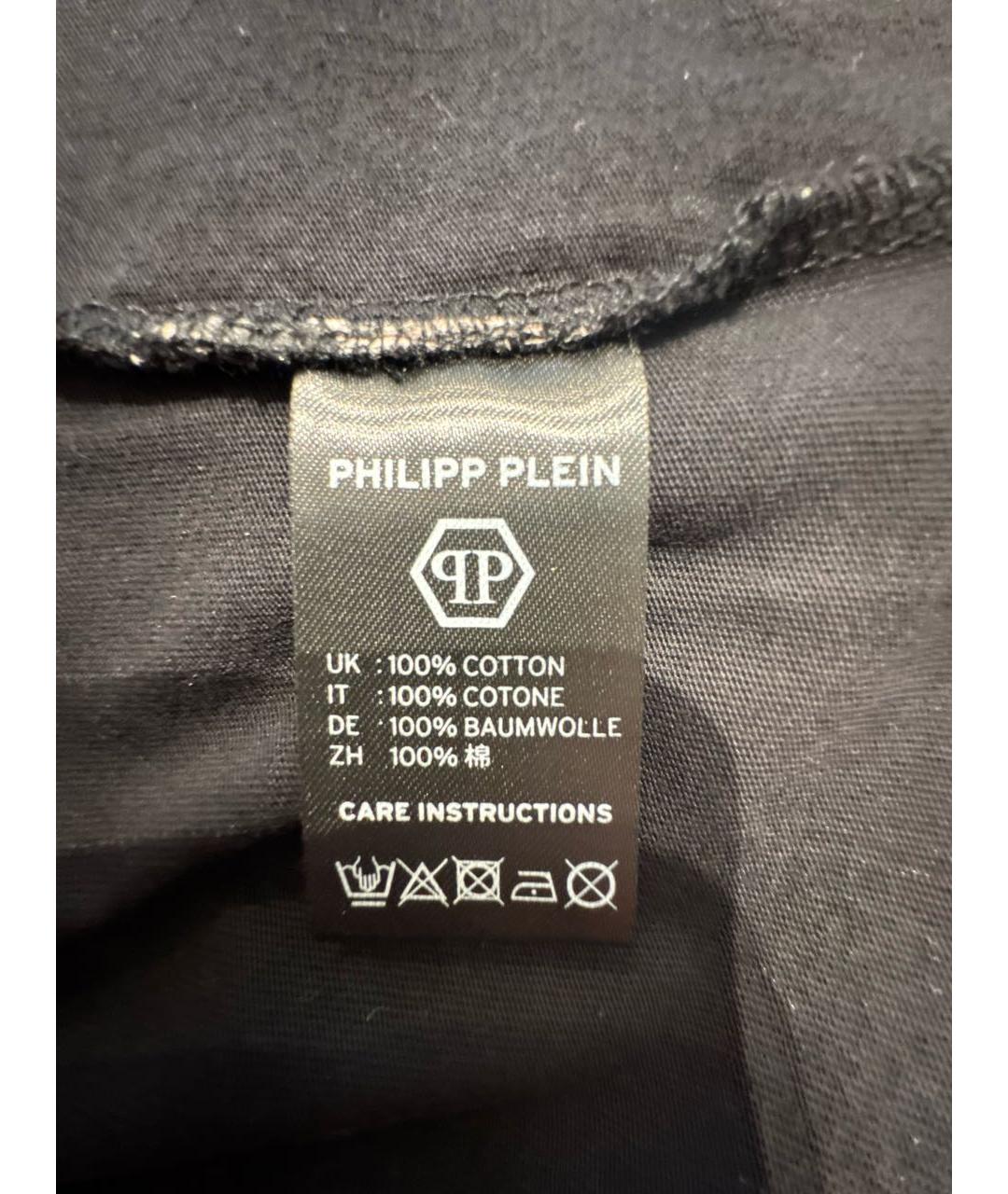 PHILIPP PLEIN Черная хлопковая футболка, фото 6