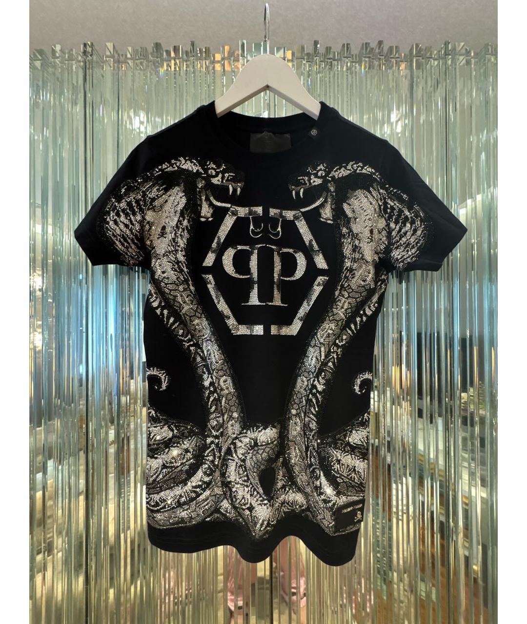 PHILIPP PLEIN Черная хлопковая футболка, фото 8